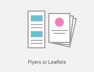 Flyers and leaflet printing icon