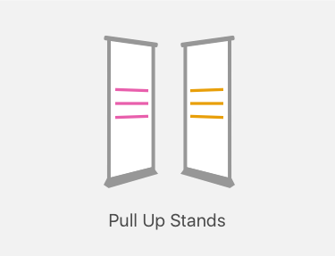 Pull up stand printing icon